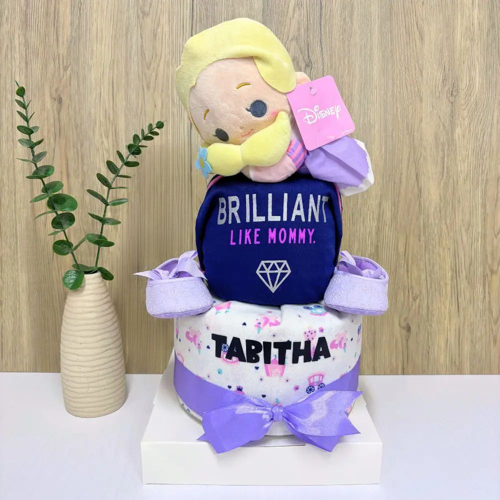 2-Tier Princess Rapunzel Diaper Cake Newborn Hamper