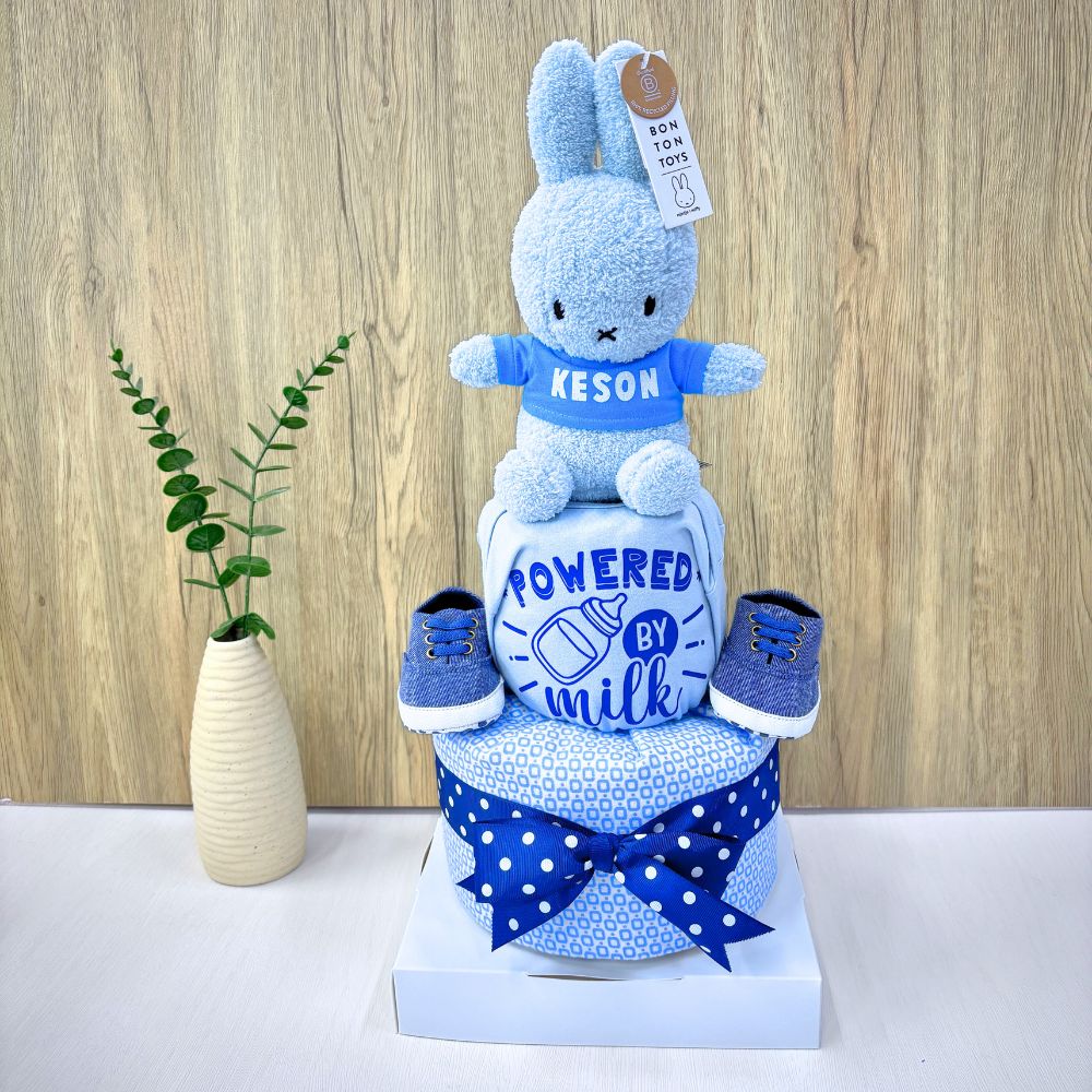 2 Tier Customised Miffy Baby Gift - Powered By Milk Boy Diaper Cake