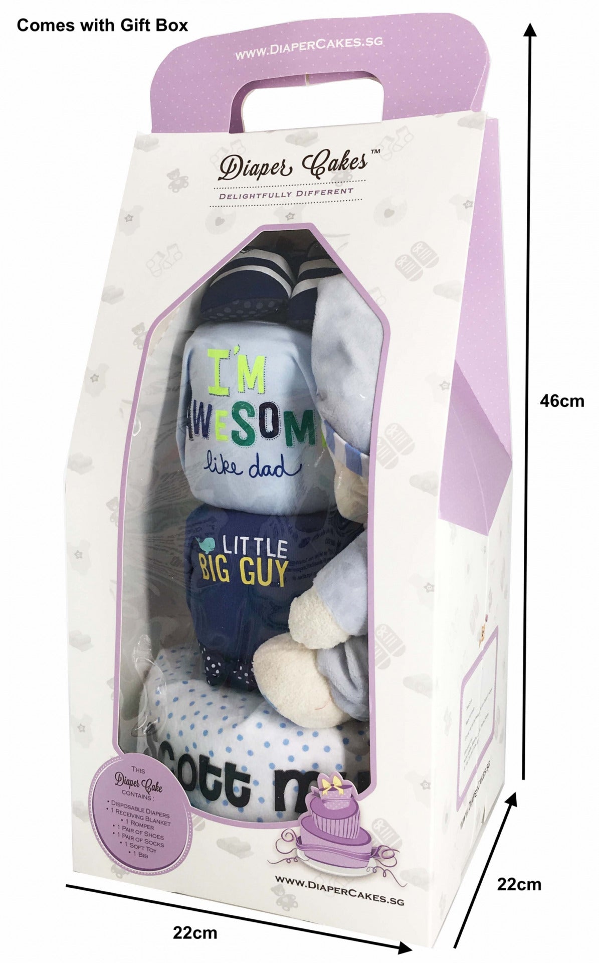 3 Tier Boy Diaper Cake Box