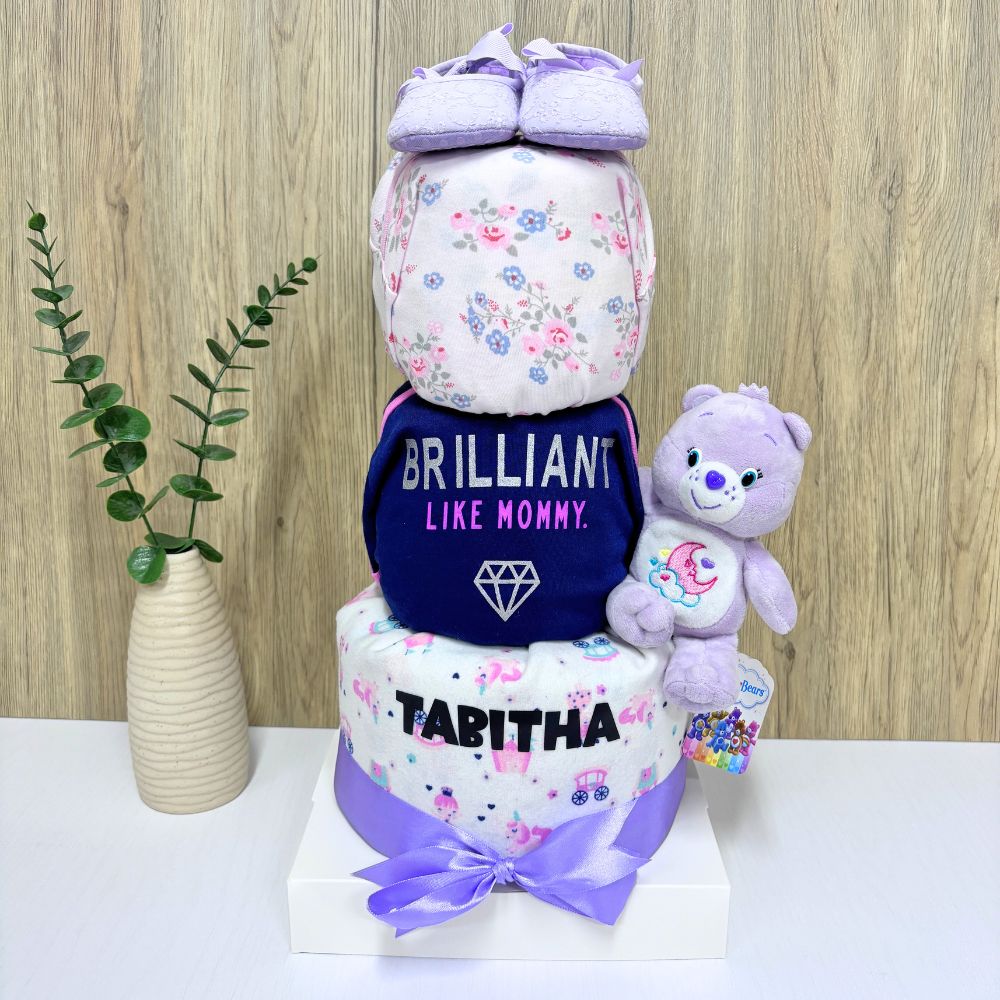 3 Tier Sweet Dreams Care Bear Diaper Cake Baby Gift