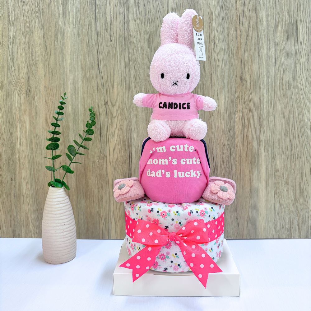 Customized / Personalized Name Diaper Cake Baby Gift Hampers
