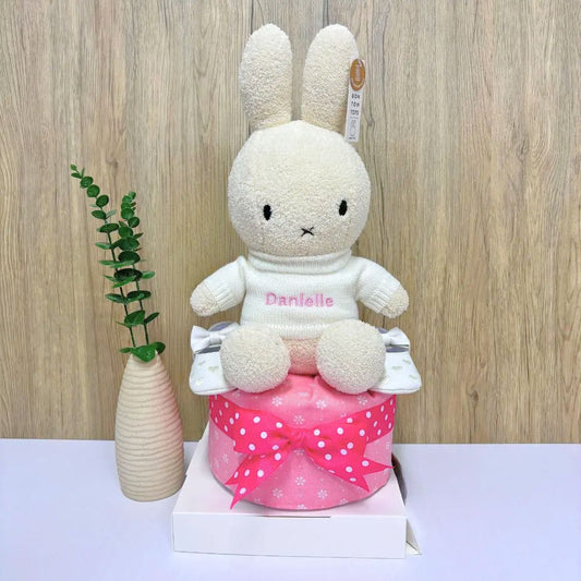 1-Tier Lovely Miffy Newborn Hamper with miffy plush and name personalization