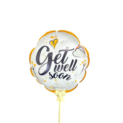 18cm Auto Inflatable Get Well Soon Foil Balloon D