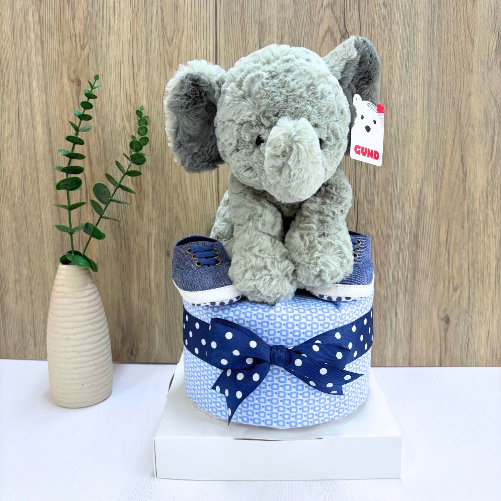 1 Tier Elephant Diaper Cake Baby Hamper Singapore 🐘