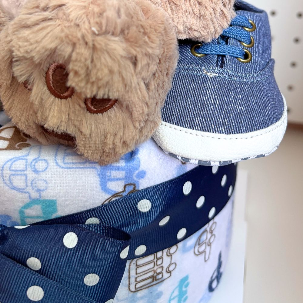 1 Tier Handsome Kai Bear Diaper Cake - Best Baby Hamper Singapore