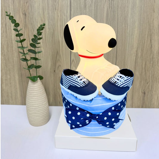 1-Tier Snoopy Night Light Diaper Cake - Premium Baby Hamper Singapore 🐾🌟