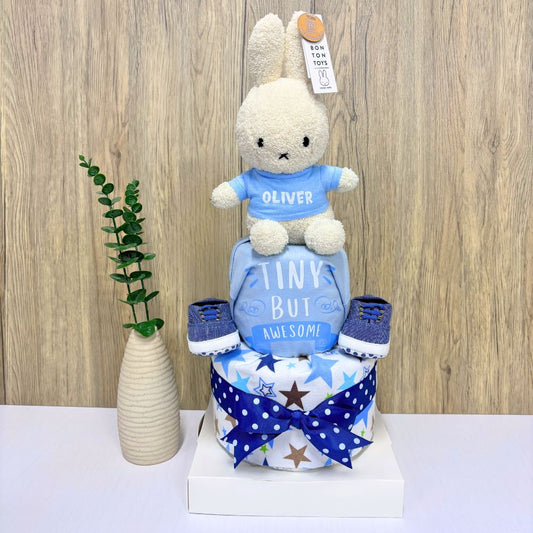 2 Tier Diaper Cake - Awesome Miffy Baby Gift Hamper