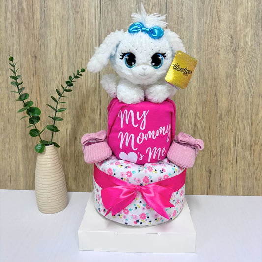 2-Tier Puppy Diaper Cake Baby Hamper