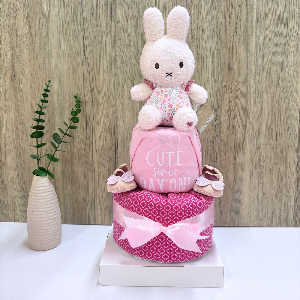 2 Tier Cute Miffy Blossom Diaper Cake Baby Hamper