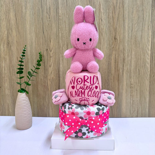 2 Tier Cutest Alarm Clock Miffy Diaper Cake Baby Hamper