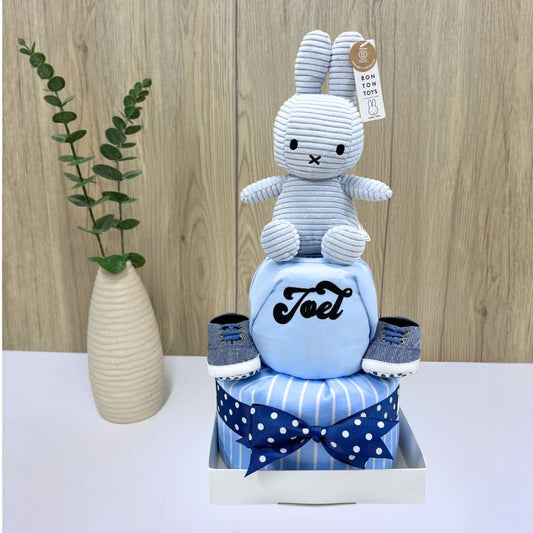 2 Tier Personalized Name Miffy Diaper Cake - Baby Hamper Singapore