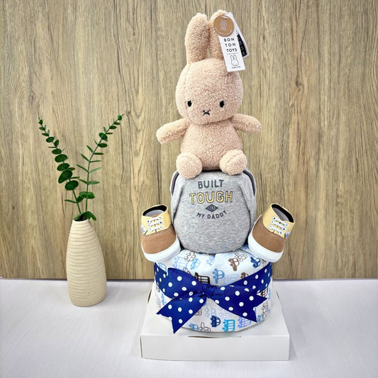 2-Tier Tough Like Daddy Miffy Baby Boy Diaper Cake –  Baby Gift Hamper Singapore