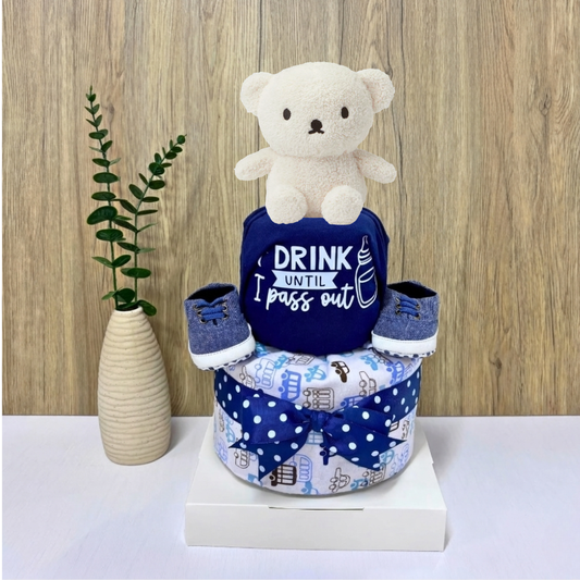 2 Tier Miffy Boris Bear Diaper Cake | Best Baby Hamper Singapore 🧸✨