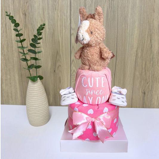 2 Tier Baby Horse Diaper Cake Baby Hamper Singapore 🐴