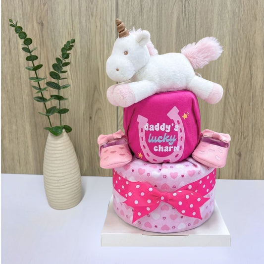 2 Tier Lucky Charm Unicorn Diaper Cake Baby Hamper Singapore