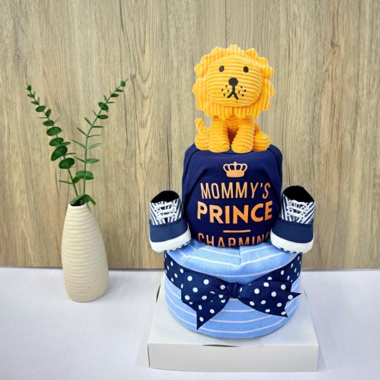 1-Tier Corduroy Miffy Lion Diaper Cake - Baby Hamper Singapore 🦁💛