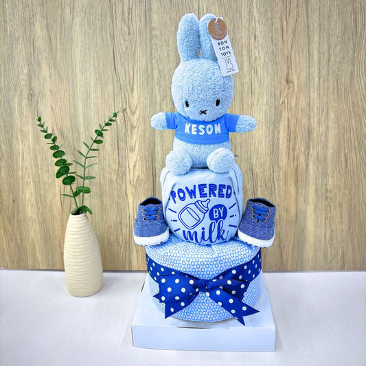 2 Tier Customised Miffy Baby Gift - Powered By Milk Boy Diaper Cake