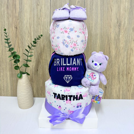3 Tier Sweet Dreams Care Bear Diaper Cake Baby Gift