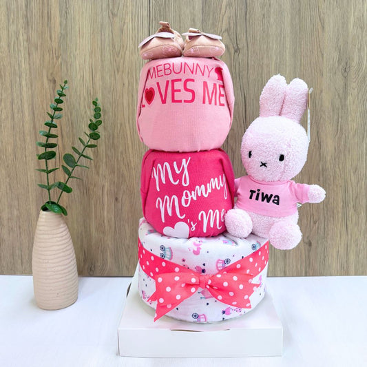 3 Tier Baby Girl Diaper Cake - Sweet Miffy Diaper cake Baby Hamper