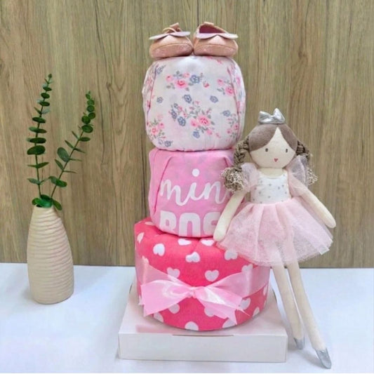 3 Tier Diaper Cake - Sweet Ballerina Baby Hamper Singapore 👸🏻