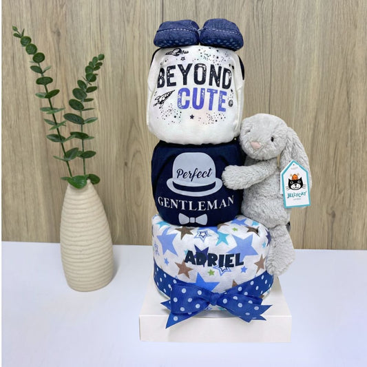 3 Tier Perfect Jellycat Bunny Diaper Cake Baby Hamper Singapore