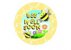 18cm Auto Inflatable Bee Well Soon Foil Balloon