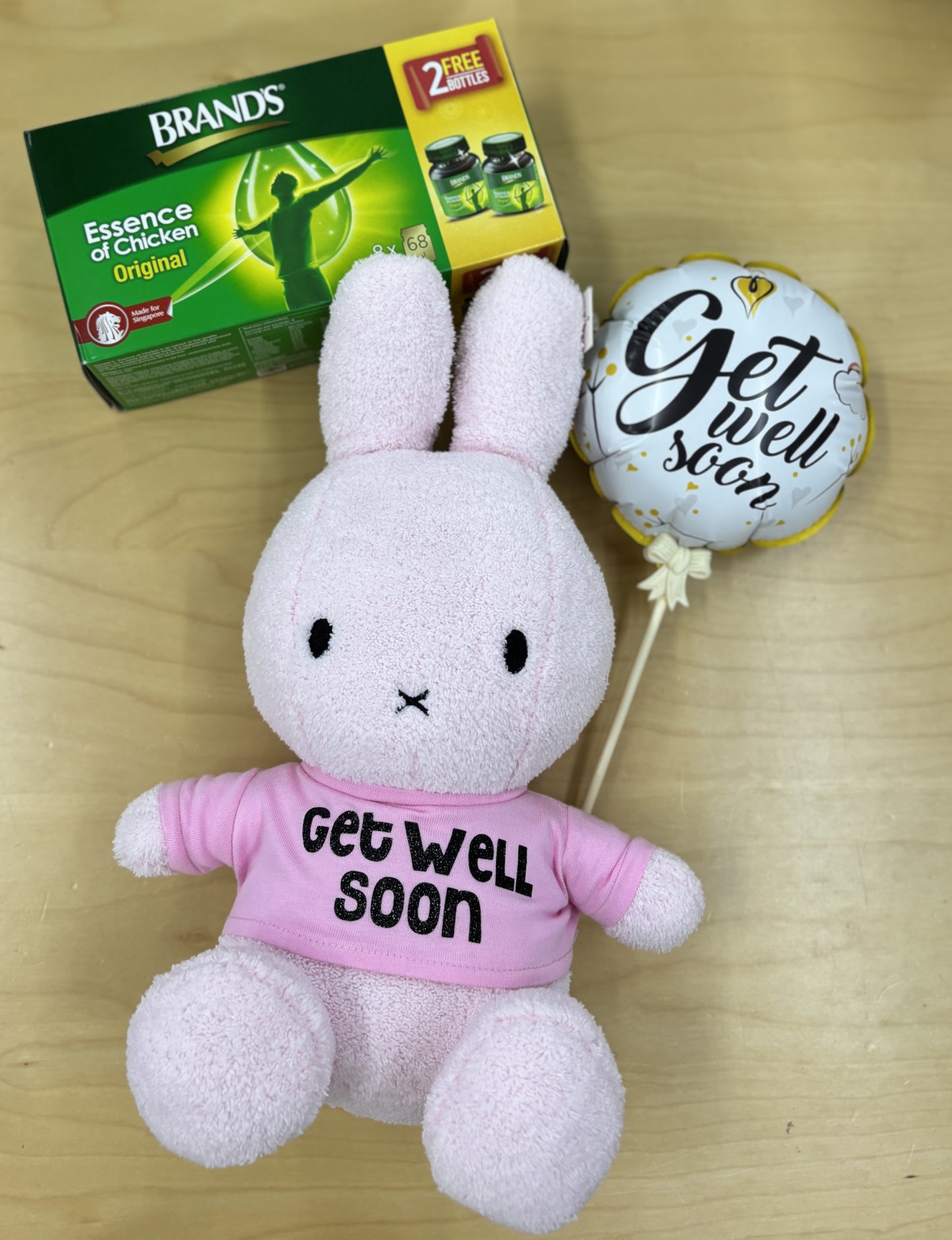 Get Well Soon Gift Pink Miffy Rabbit Plush Toy - 33 cm