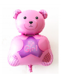 Pink Bear Baby Girl Balloon
