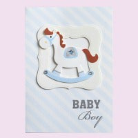 Rocking Horse Baby Boy Greeting Card