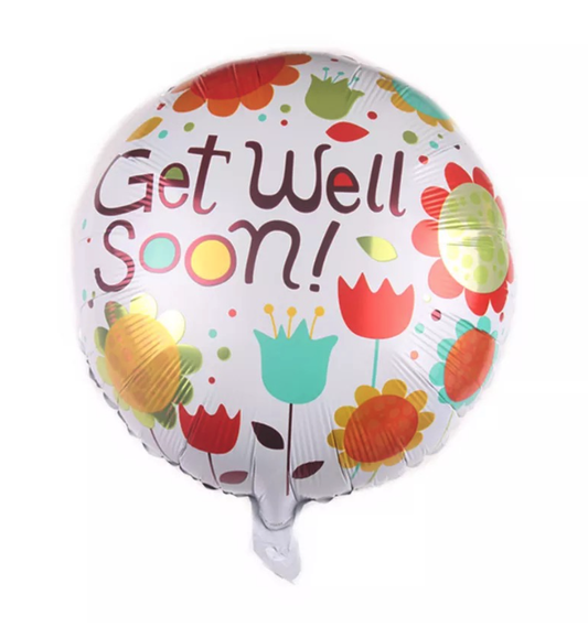 18 inch Get Well Soon Tulips Helium Foil Balloon