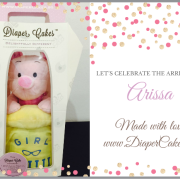 Piglet Mini Diaper Cake baby gift hamper