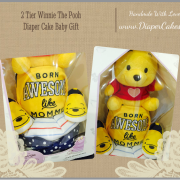 Pooh 2 tier Diaper Cake baby gift hamper
