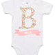 Customized floral letter Baby Onesie