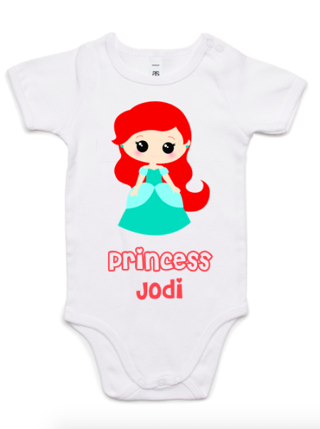 Customized Princess Ariel Baby Onesie