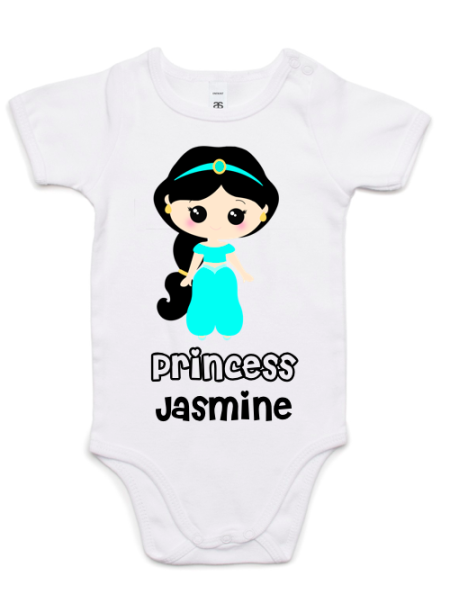 personalized-princess-jasmine-baby-onesie