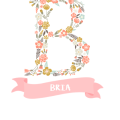 Customized floral letter Baby Onesie