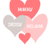 3 hearts family baby onesie