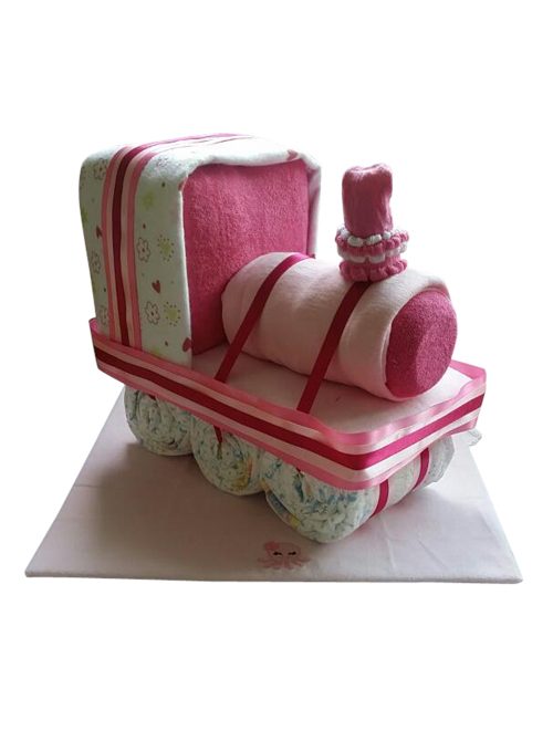 Choo Choo Train Baby Gift Girl Diaper Cake