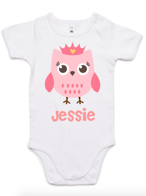Baby Owl Princess Personalized Onesie