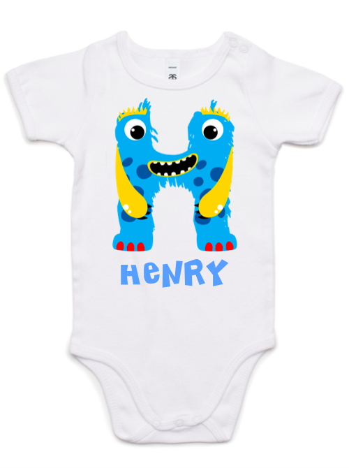 Letter H Personalized Romper