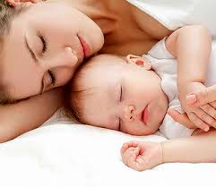 Mommy and baby sleeping