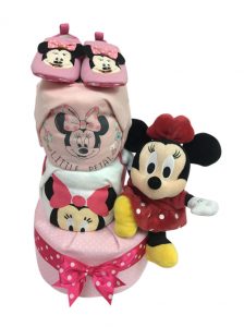 3 Tier Minnie Mouse Baby Gift Diaper Cake