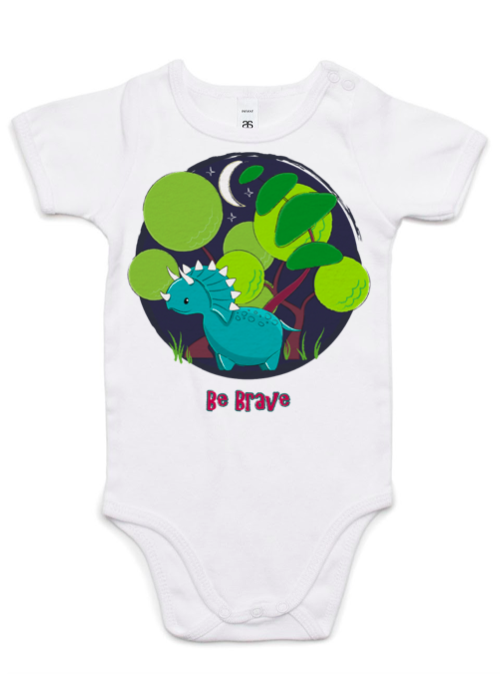Be brave Dinosaur personalized Onesie