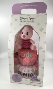Piglet Soft Toy Baby Gift Diaper Cake