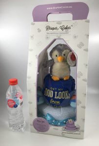 Penguin Soft Toy Baby Gift Diaper Cake
