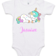 White Sleeping Unicorn Baby Onesie