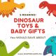 White and Red Grungy Dinosaur Birthday Invitation