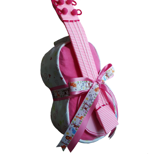 Pink Guitar Diaper Cake