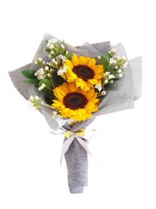 gilded heart sunflower bouquet for graduation