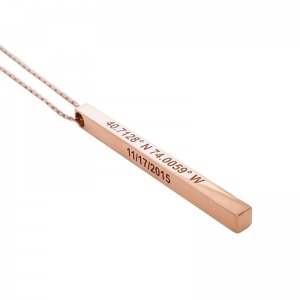 personalized vertical bar necklace for graduation gift